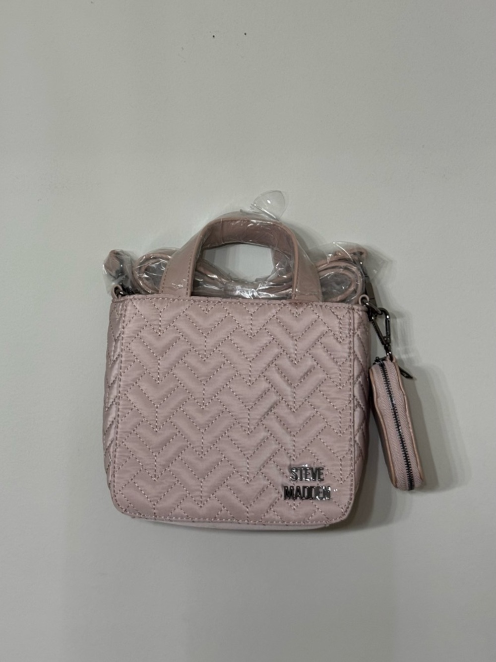 Steve Madden Quilted Mini Bag in Blush Pink